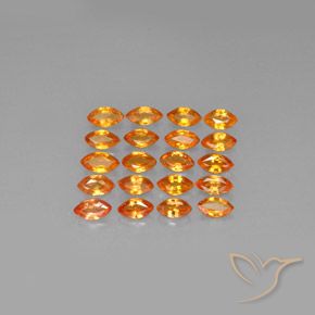 Pedras preciosas de Safira Laranja Profundo natural de 4.59 ct, Marquesa, VVS-VS