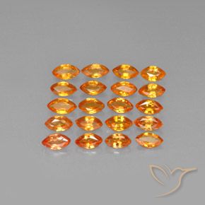 Pedras preciosas de Safira Laranja Profundo natural de 4.59 ct, Marquesa, VVS-VS