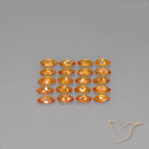 Pedras preciosas de Safira Laranja Profundo natural de 4.59 ct, Marquesa, VVS-VS