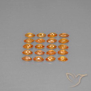Pedras preciosas de safira laranja natural de 3,76 ct, marquise, VVS-VS