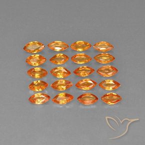 Pedras preciosas de safira laranja natural de 3,79 ct, marquise, VVS-VS