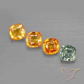 Pedras preciosas de safira multicolorido natural de 2,67 ct, almofada cortada, VVS-VS