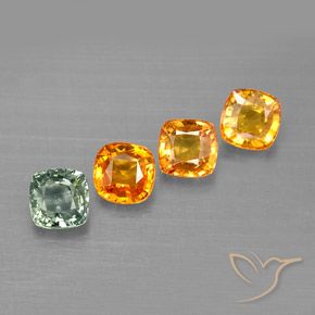 Pedras preciosas de safira multicolorido natural de 2,67 ct, almofada cortada, VVS-VS