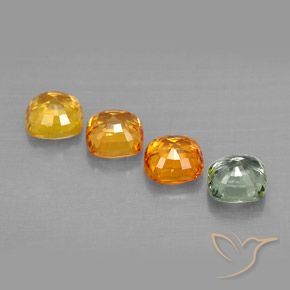 Pedras preciosas de safira multicolorido natural de 2,67 ct, almofada cortada, VVS-VS