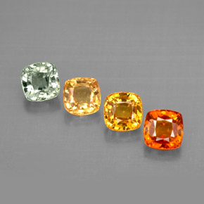 Pedras preciosas de safira multicolorido natural de  ct, almofada cortada, VVS-VS