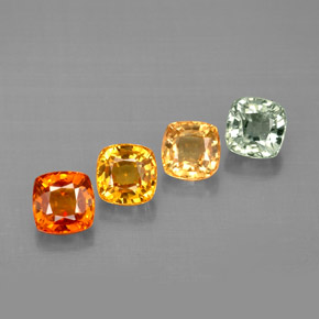 Pedras preciosas de safira multicolorido natural de  ct, almofada cortada, VVS-VS