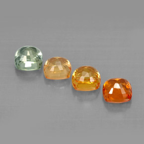 Pedras preciosas de safira multicolorido natural de  ct, almofada cortada, VVS-VS