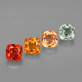 Pedras preciosas de safira multicolorido natural de 2,42 ct, almofada cortada, VVS-VS