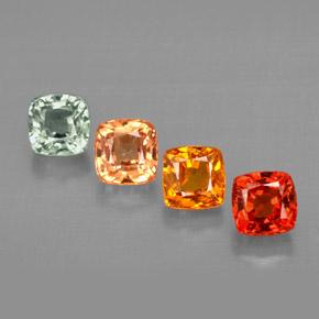 Pedras preciosas de safira multicolorido natural de 2,42 ct, almofada cortada, VVS-VS