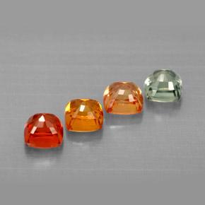 Pedras preciosas de safira multicolorido natural de 2,42 ct, almofada cortada, VVS-VS