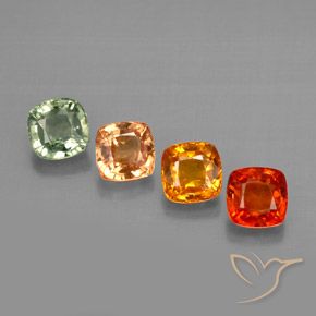 Pedras preciosas de safira multicolorido natural de 1,98 ct, almofada cortada, VVS-VS