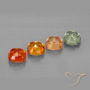 Pedras preciosas de safira multicolorido natural de 1,98 ct, almofada cortada, VVS-VS