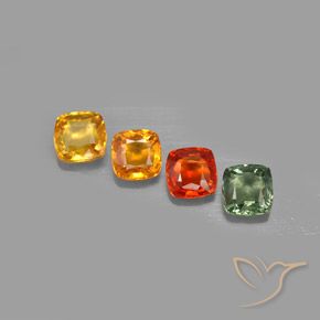Pedras preciosas de safira multicolorido natural de 2,28 ct, almofada cortada, VVS-VS