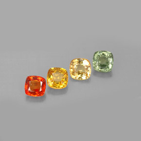 Pedras preciosas de safira multicolorido natural de 1,67 ct, almofada cortada, VVS-VS