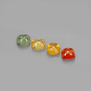 Pedras preciosas de safira multicolorido natural de 1,67 ct, almofada cortada, VVS-VS