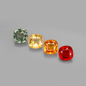 Pedras preciosas de safira multicolorido natural de  ct, almofada cortada, VVS-VS