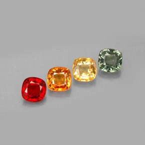 Pedras preciosas de safira multicolorido natural de  ct, almofada cortada, VVS-VS