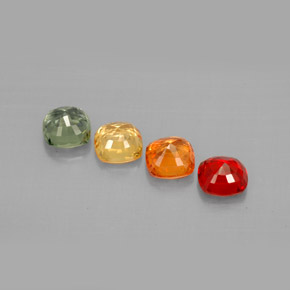 Pedras preciosas de safira multicolorido natural de  ct, almofada cortada, VVS-VS