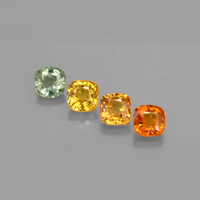 Pedras preciosas de safira multicolorido natural de  ct, almofada cortada, VVS-VS