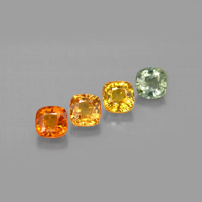 Pedras preciosas de safira multicolorido natural de  ct, almofada cortada, VVS-VS