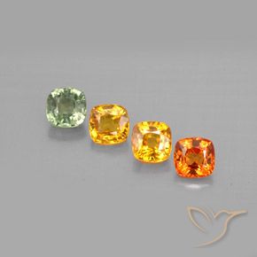 Pedras preciosas de safira multicolorido natural de 1,85 ct, almofada cortada, VVS-VS