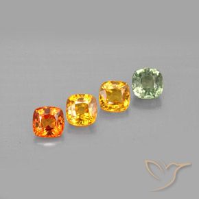 Pedras preciosas de safira multicolorido natural de 1,85 ct, almofada cortada, VVS-VS