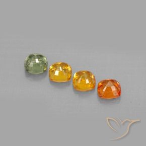 Pedras preciosas de safira multicolorido natural de 1,85 ct, almofada cortada, VVS-VS