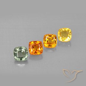 Pedras preciosas de safira multicolorido natural de 2,10 ct, almofada cortada, VVS-VS