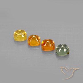 Pedras preciosas de safira multicolorido natural de 2,10 ct, almofada cortada, VVS-VS
