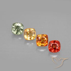 Pedras preciosas de safira multicolorido natural de 2,24 ct, almofada cortada, VVS-VS