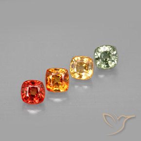 Pedras preciosas de safira multicolorido natural de 2,24 ct, almofada cortada, VVS-VS