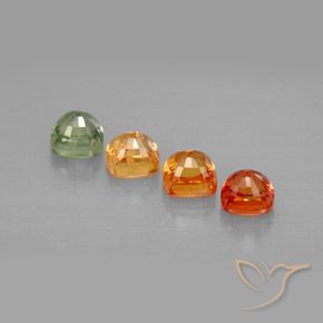 Pedras preciosas de safira multicolorido natural de 2,24 ct, almofada cortada, VVS-VS