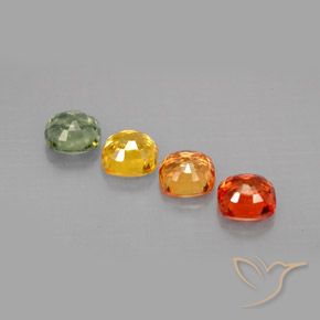 Pedras preciosas de safira multicolorido natural de 2,19 ct, almofada cortada, VVS-VS