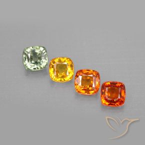 Pedras preciosas de safira multicolorido natural de 2,30 ct, almofada cortada, VVS-VS