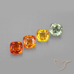 Pedras preciosas de safira multicolorido natural de 2,30 ct, almofada cortada, VVS-VS