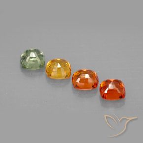 Pedras preciosas de safira multicolorido natural de 2,30 ct, almofada cortada, VVS-VS
