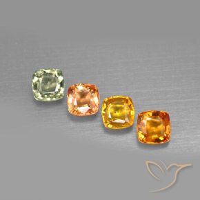 Pedras preciosas de safira multicolorido natural de 2,55 ct, almofada cortada, VVS-VS