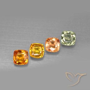 Pedras preciosas de safira multicolorido natural de 2,55 ct, almofada cortada, VVS-VS