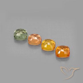 Pedras preciosas de safira multicolorido natural de 2,55 ct, almofada cortada, VVS-VS