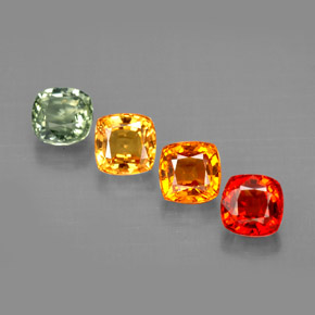 Pedras preciosas de safira multicolorido natural de  ct, almofada cortada, VVS-VS