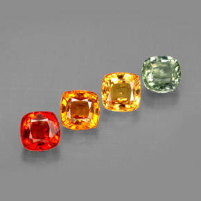 Pedras preciosas de safira multicolorido natural de  ct, almofada cortada, VVS-VS
