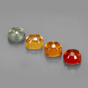 Pedras preciosas de safira multicolorido natural de  ct, almofada cortada, VVS-VS