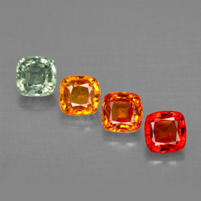 Pedras preciosas de safira multicolorido natural de  ct, almofada cortada, VVS-VS