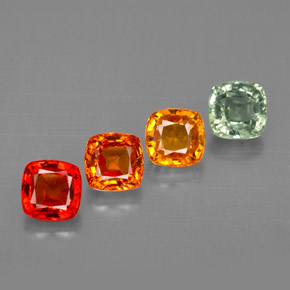 Pedras preciosas de safira multicolorido natural de  ct, almofada cortada, VVS-VS