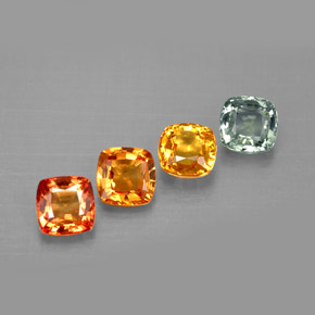 Pedras preciosas de safira multicolorido natural de  ct, almofada cortada, VVS-VS
