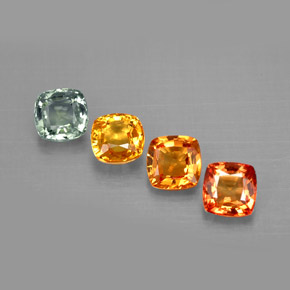 Pedras preciosas de safira multicolorido natural de  ct, almofada cortada, VVS-VS