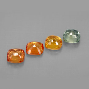 Pedras preciosas de safira multicolorido natural de  ct, almofada cortada, VVS-VS