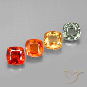 Pedras preciosas de safira multicolorido natural de 2,34 ct, almofada cortada, VVS-VS
