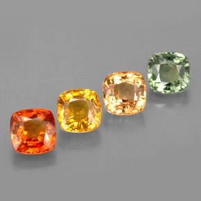 Pedras preciosas de safira multicolorido natural de  ct, almofada cortada, VVS-VS