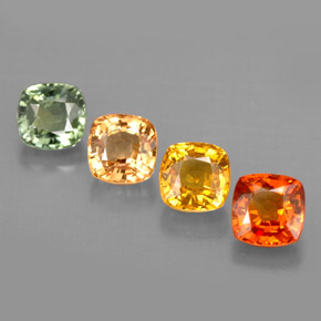Pedras preciosas de safira multicolorido natural de  ct, almofada cortada, VVS-VS